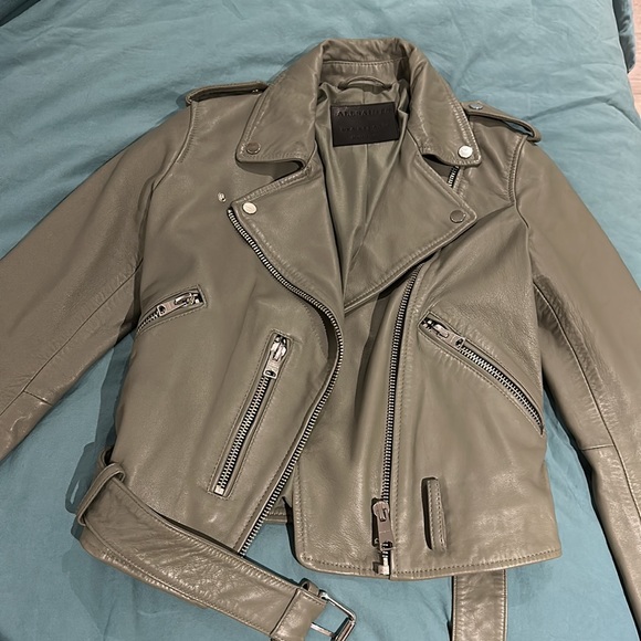 Allsaints Balfern biker jacket sage green - Picture 3 of 6